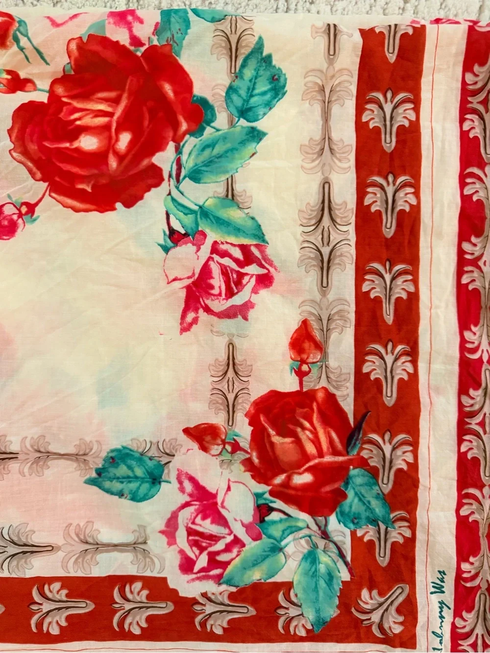 Johnny Was Secret Garden silk scarf